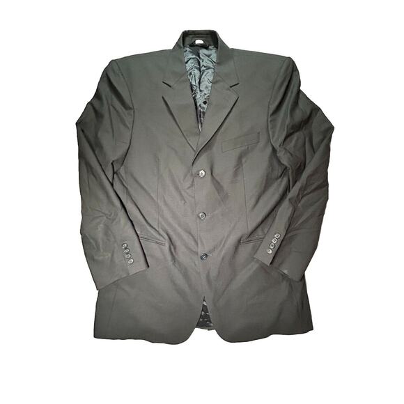 Brooks Brother 346 Suit Jacket Mens 42L Black Wool Blazer Sport Coat Long Sleeve - Picture 1 of 13